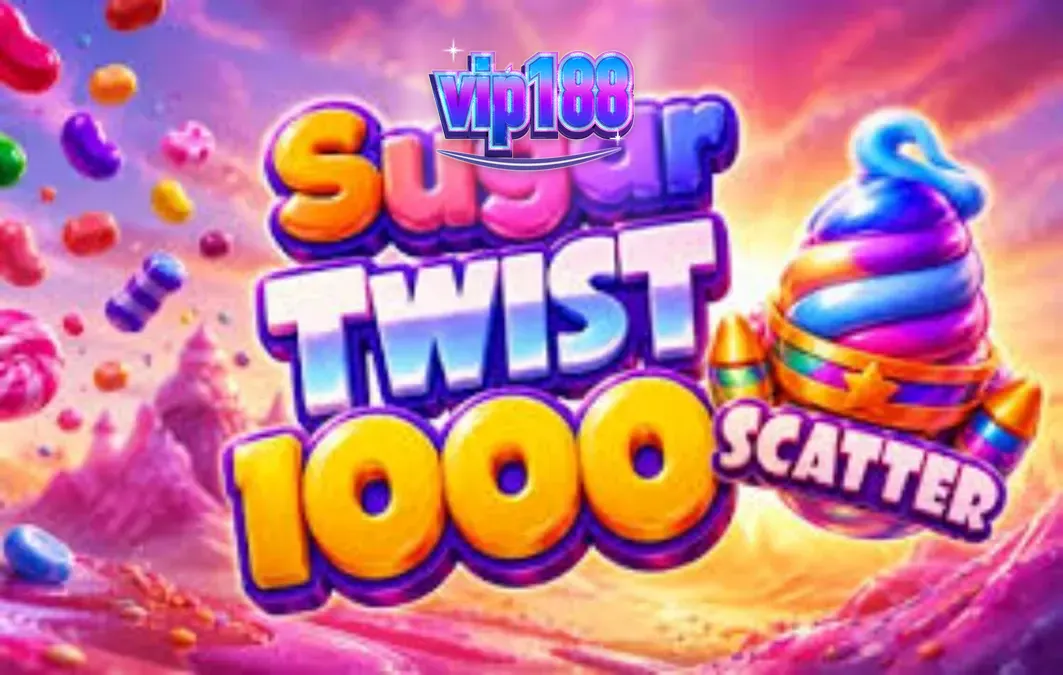 Tampilan visual slot Sugar Twist 1000 dengan grid permen yang berwarna-warni